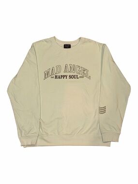 Angel Cream Crewneck Sweatshirt with 'MAD ANGEL' Graphic